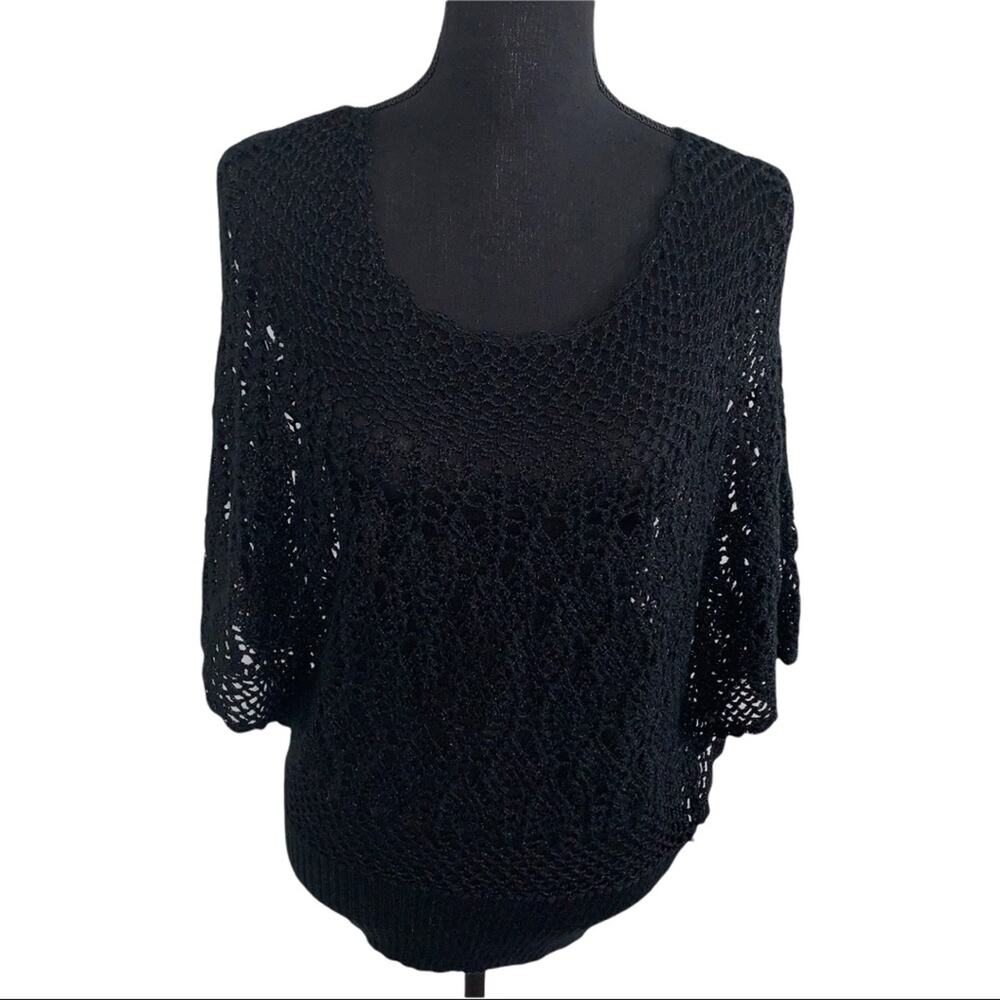 2 for $30 BCBG MAXAZRIA Crotchet Knit Wool Sweater Top Large